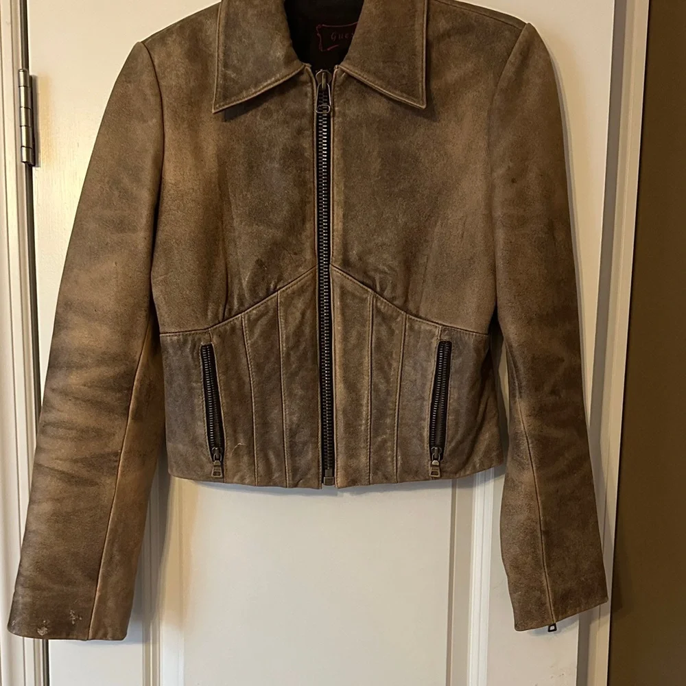 Guess Brown Leather Jacket - Picture 15 of 16